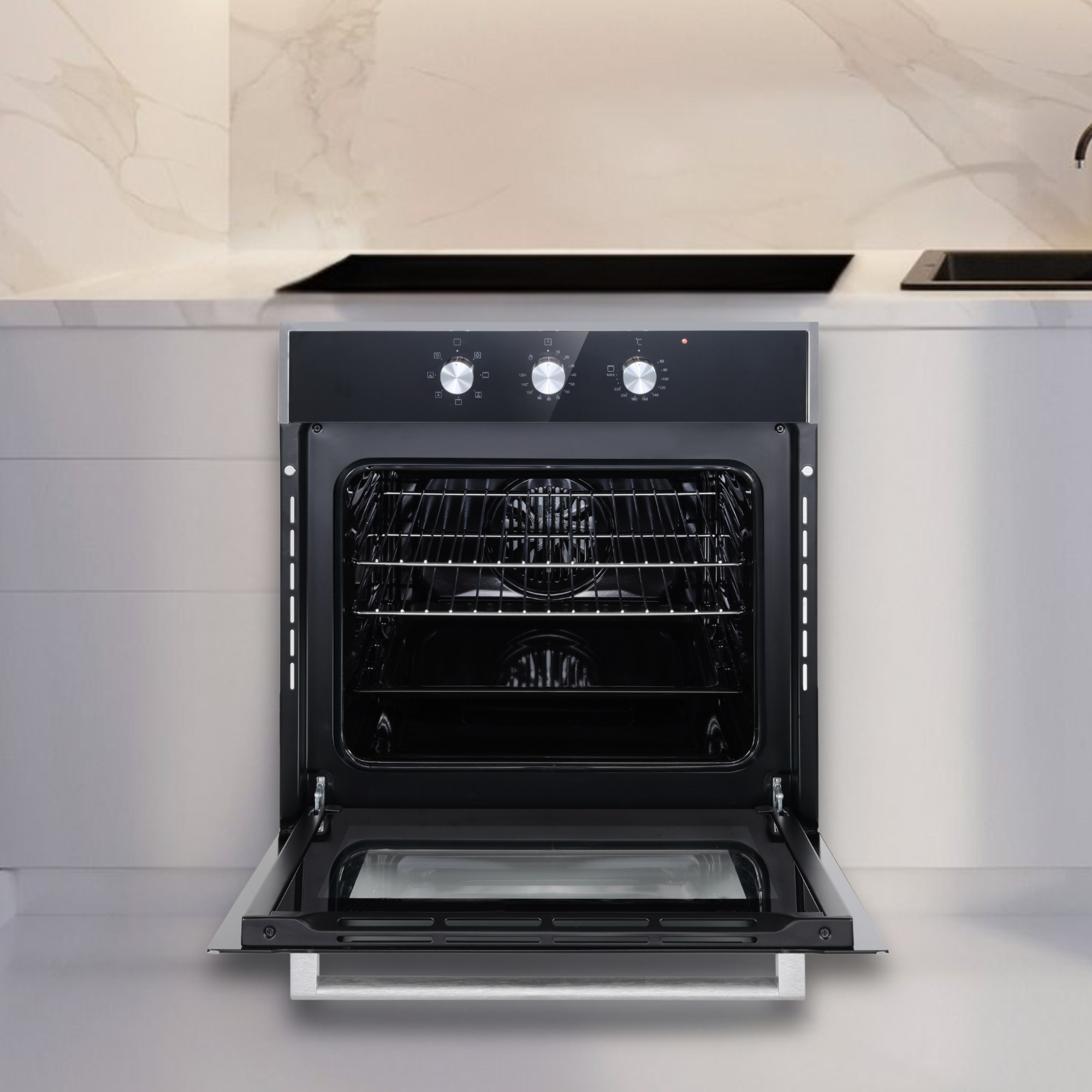 RV-BOEC0601BK - Lò nướng âm tủ RCA 60 cm, 70L, núm vặn, 7 chức năng