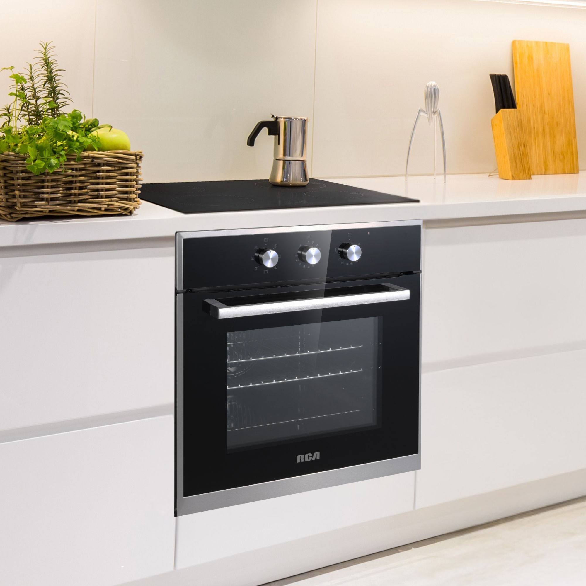 RV-BOEC0601BK - Lò nướng âm tủ RCA 60 cm, 70L, núm vặn, 7 chức năng